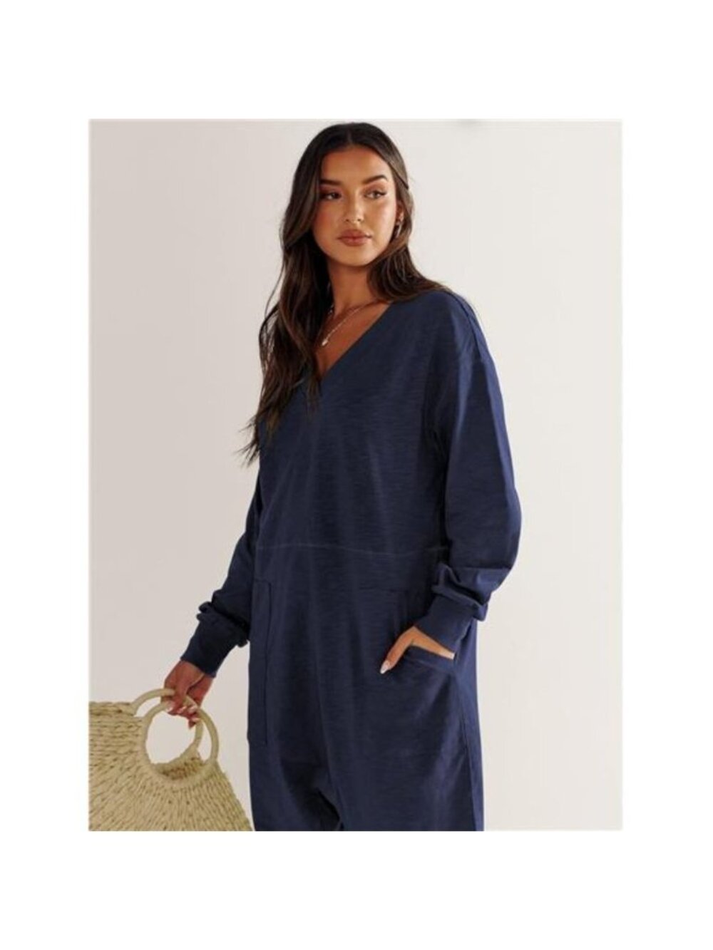 Women's Casual Loose Jumpsuits Long Sleeve Oversized Rompers Baggy Overalls - Picture 6 of 6